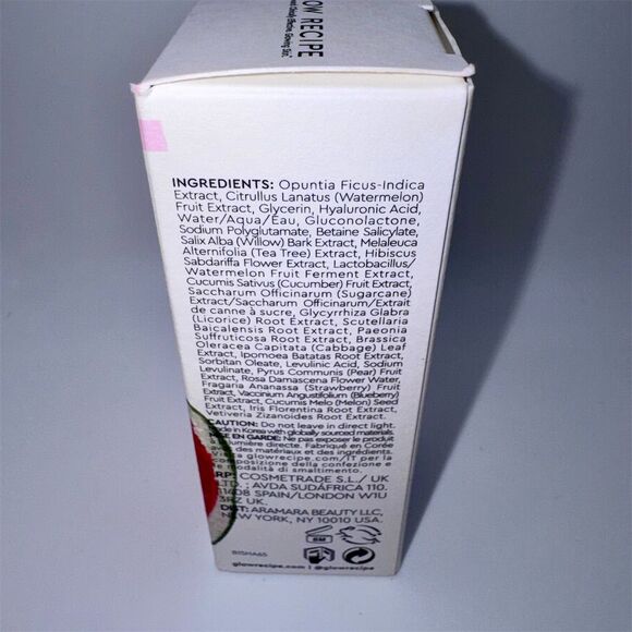 New Glow Recipe Watermelon Glow PHA + BHA Pore-Tight Toner Mini 40ml - Picture 3 of 5